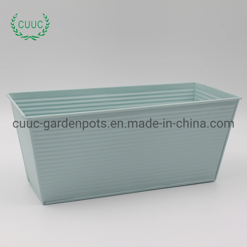 Factory Antique Rectangular Galvanized Iron Tub Plant Pot Planter Garden Flower Pot for Decoration