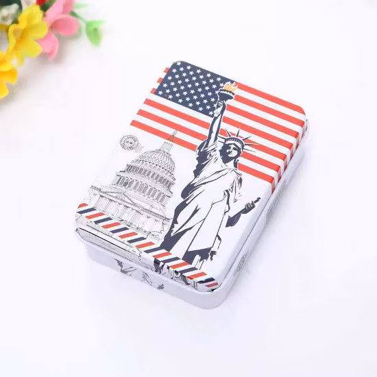 Retro Candy Gift Case Metal Storage Can Colorful Cartoon Custom Card Packing Rectangle Tin Boxes